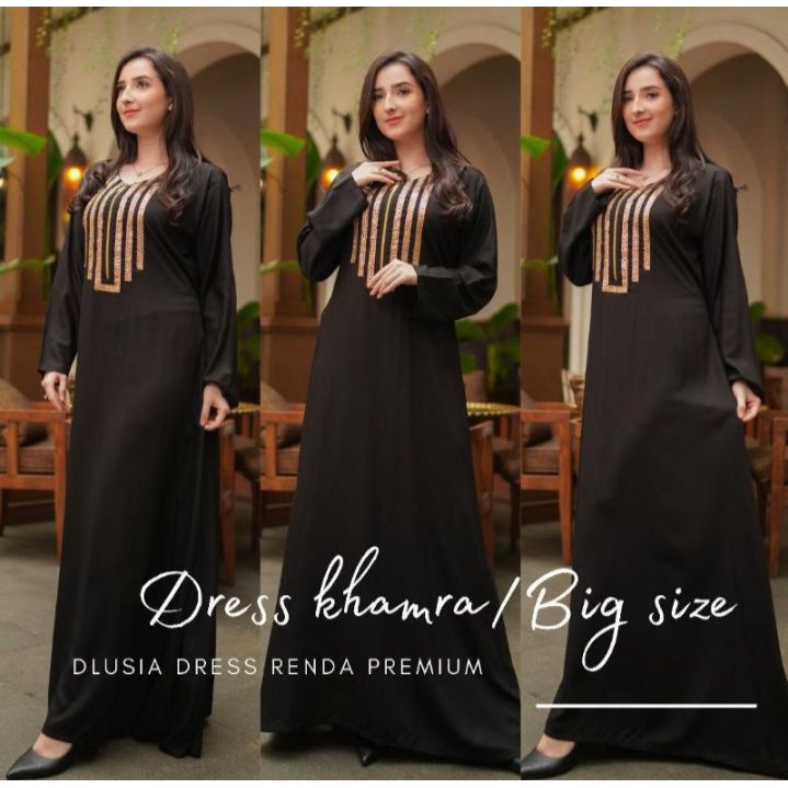 Dress Khamra Jumbo Bigsize Dlusia Dress Renda Premium Terbaru