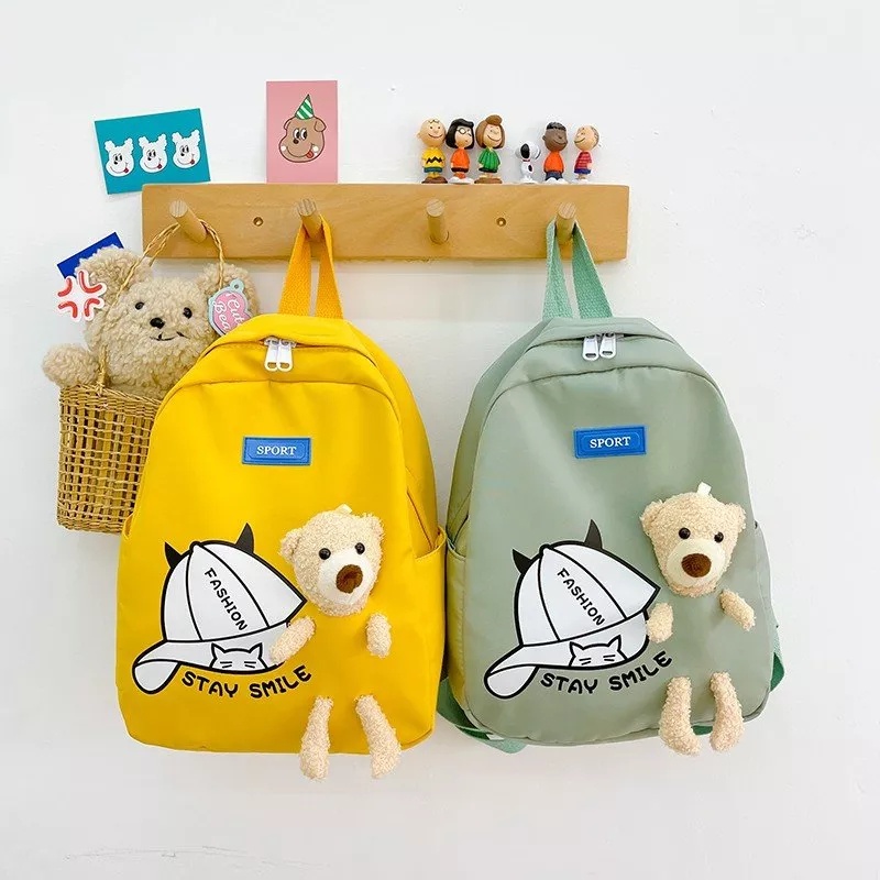 TAS RANSEL SEKOLAH ANAK LAKI DAN PEREMPUAN / RANSEL BACKPACK CEWEK COWOK TAS FASHION MODEL BONEKA TEDDY BEAR S-91415