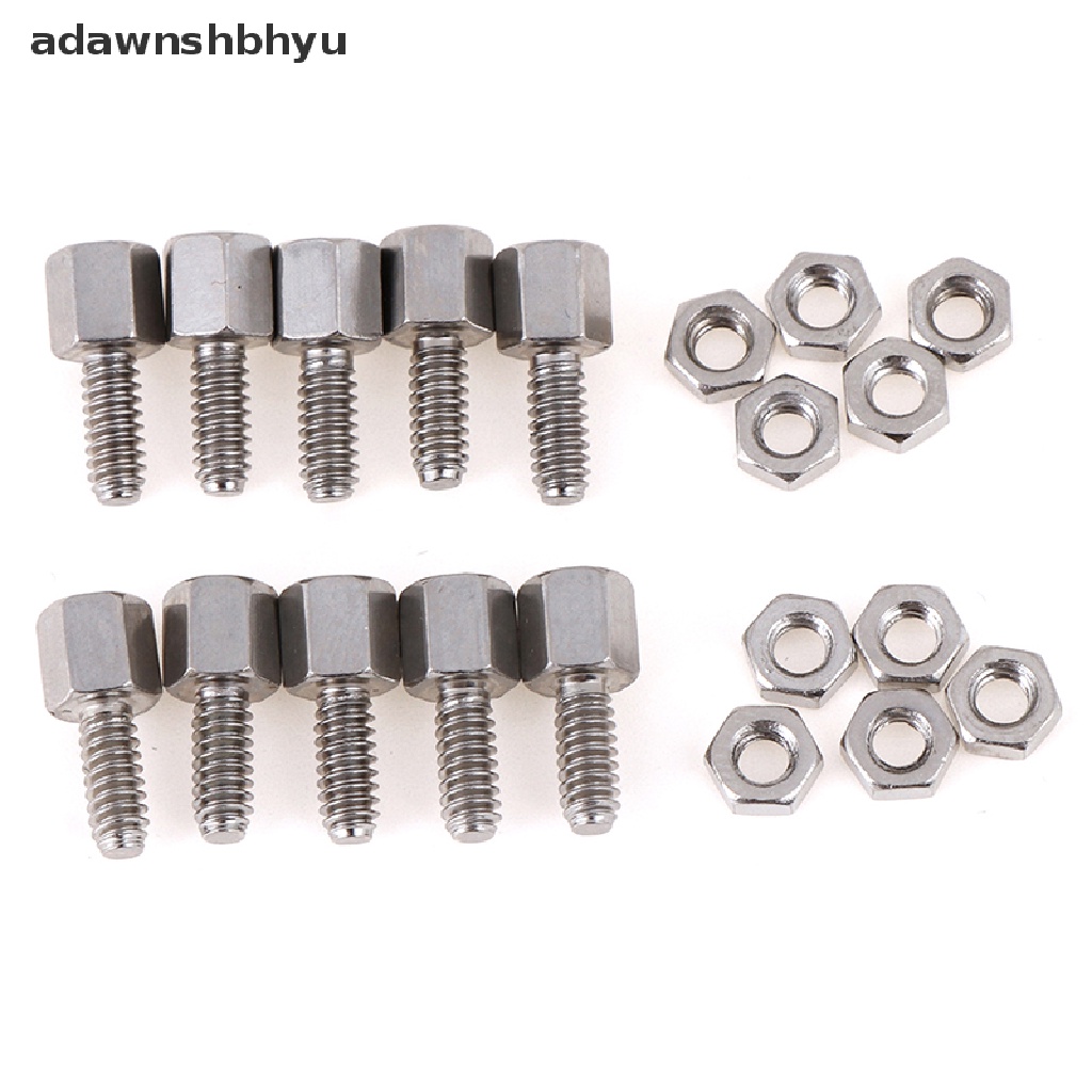 Adawnshbhyu 10set 5+7mm Kop Plat Bracket Stud Baut &amp; Mur Mur Sekrup D-Sub VGA serial