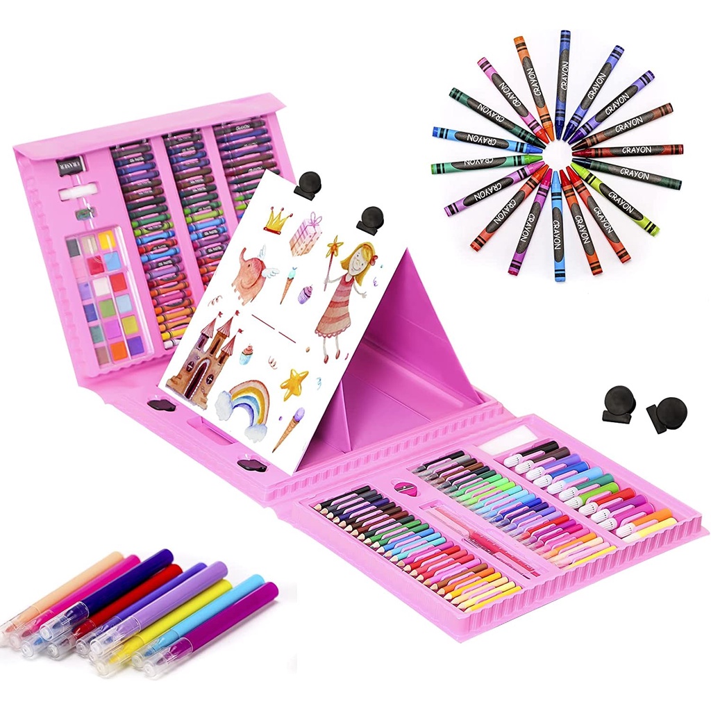 Painting Set Crayon Anak 208Pcs Pensil Warna Alat Lukis Mewarnai Gift