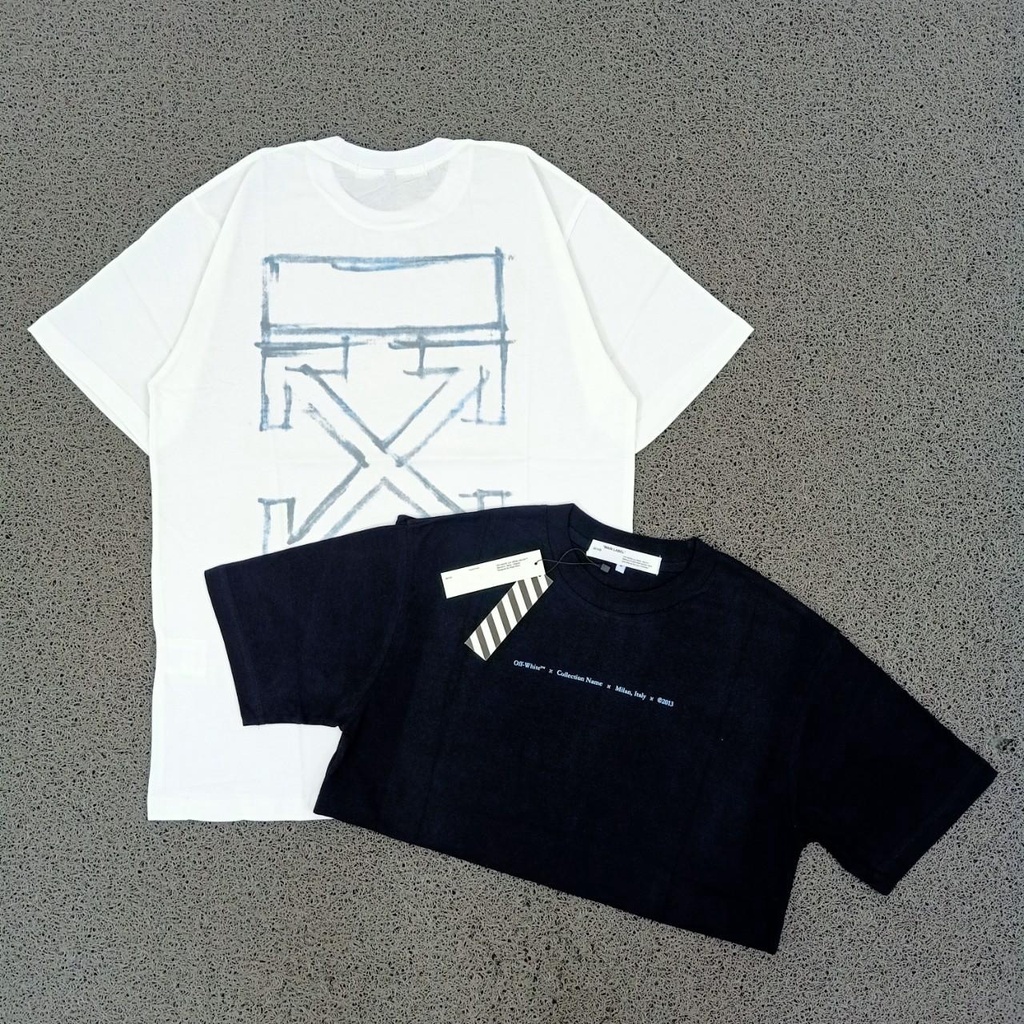 T Shirt OFFWHITE TORNADO ARROW Black White