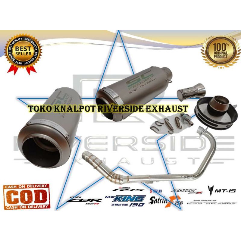 Knalpot Import Taiwan SC PROJECT CRT Non Jaring Cbr 150 Cb 150 R Vixion Satria Fu Sonic 150 GSX-R Mx