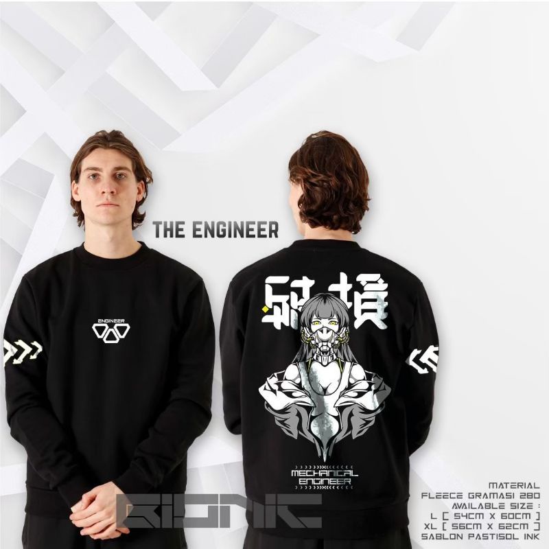 CREWNECK SWEATER BLACK JAPANESE/PRIA WANITA/BLACK SERIES