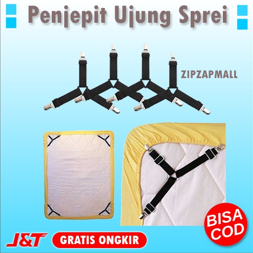 Penjepit Sprei Anti Geser Penjepit Ujung Sprei Kasur / Jepitan Sprai Kasur Murah Clip Holder 4PCS