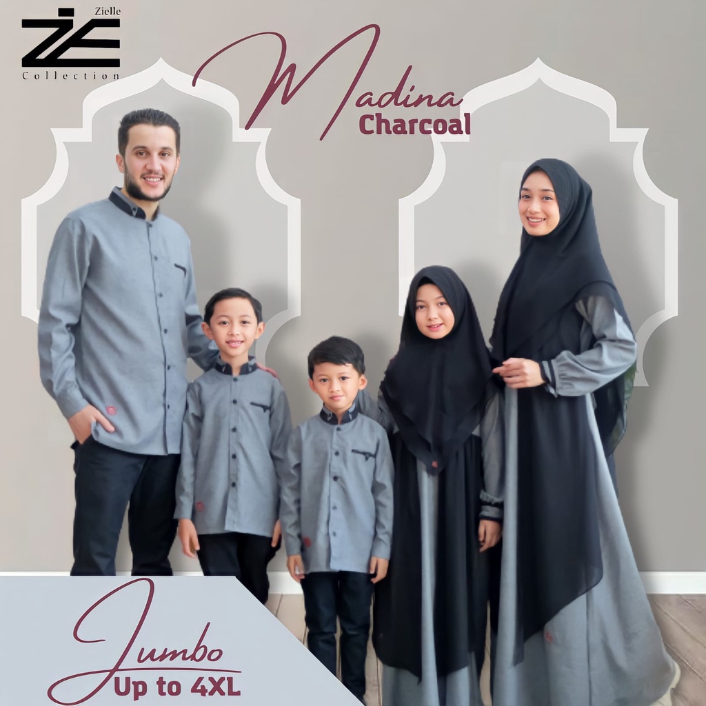 Baju muslim couple keluarga sarimbit kekinian pasangan suami istri ayah ibu gamis anak perempuan koko anak pria cewek cowok
