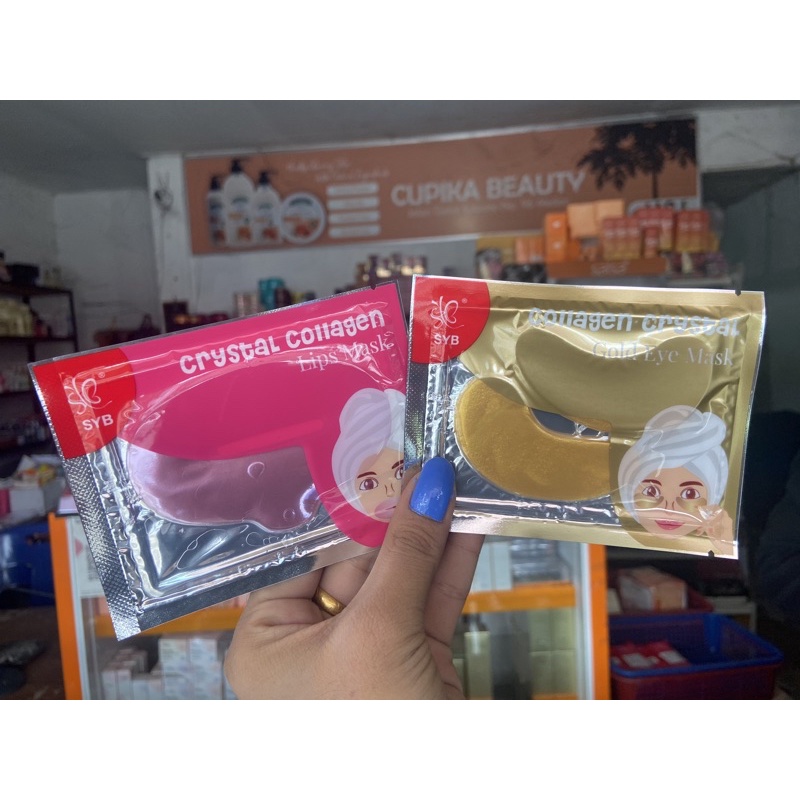 u.x -- syb masker mata -- syb masker mulut -- syb collagen crystal gold eye mask -- syb collagen crystal lip mask