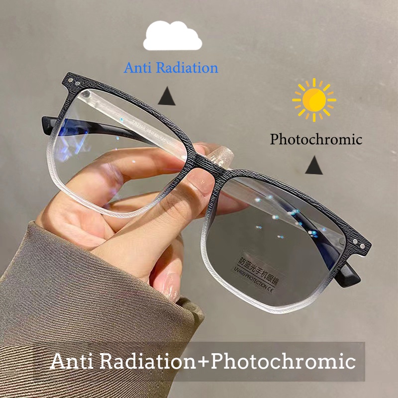 Kacamata Photochromic Anti Radiasi Bingkai Kayu Untuk Pria Dan Wanita