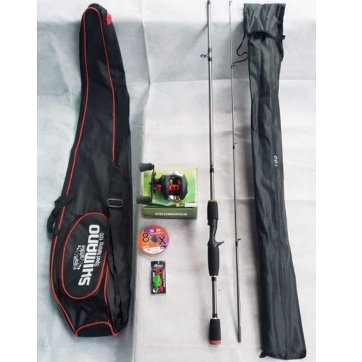 1 set komplit alat pancing BC baitcasting Kesting casting joran bc reel bc softrog jumprog senar pe
