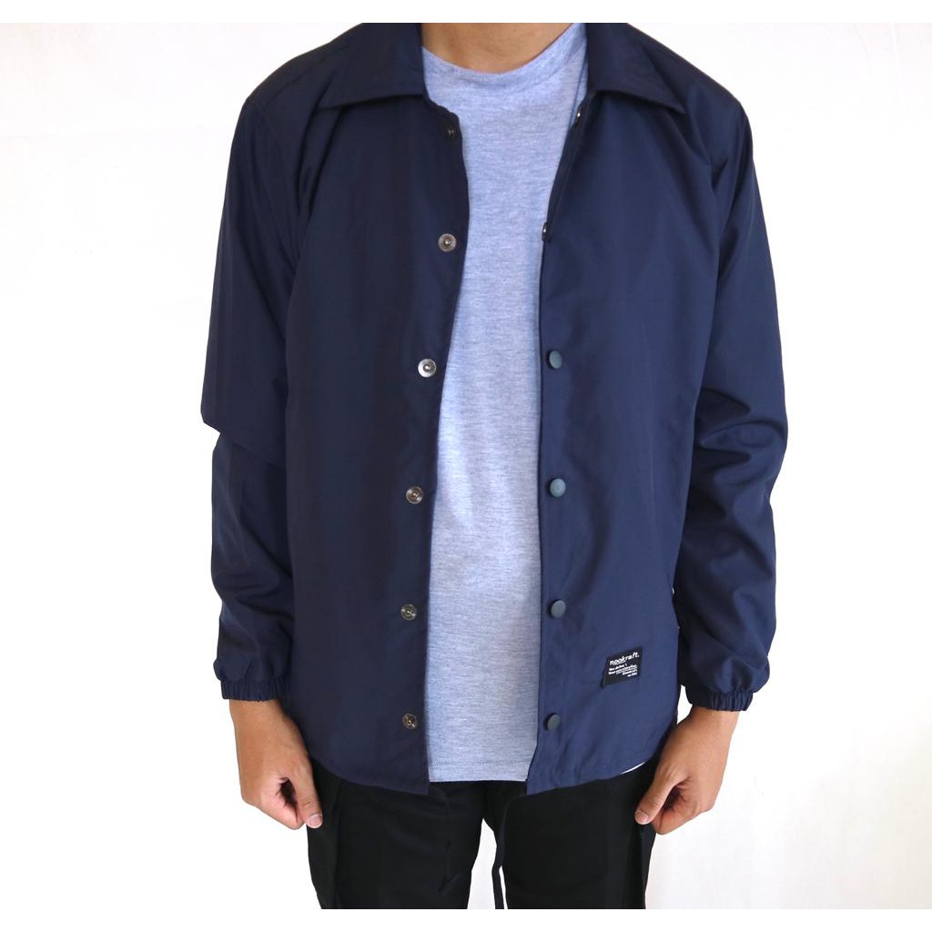 JAKET COACH WINDBREAKER WATERPROOF PRIA DAN WANITA POLOS/NAVY