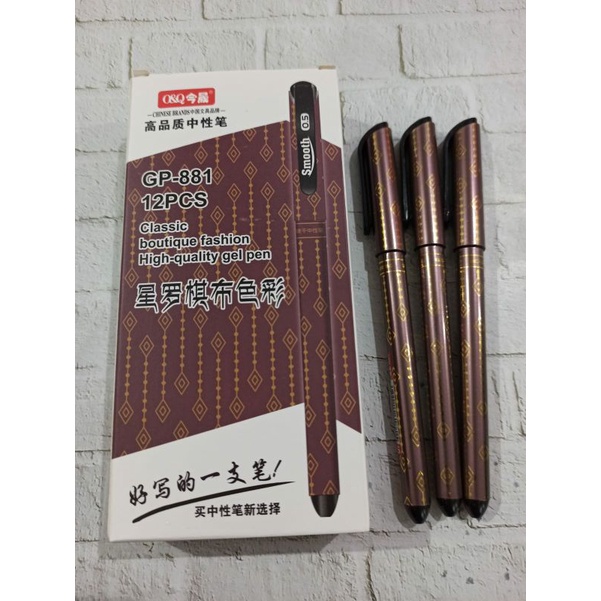 

(12pc) Bulpen gel 0.5mm motif batik BAZIC/ GP-881/ Body besar
