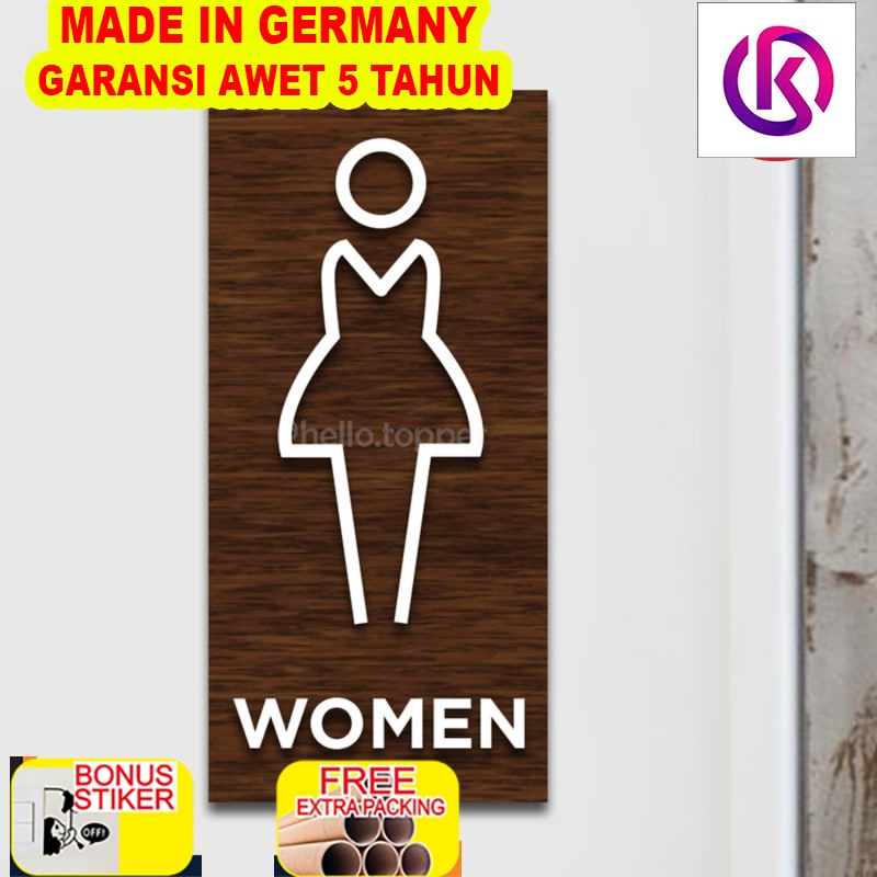 

Grosir Sign Modern Toilet Wanita 21x10 | Signage Toilet Wanita | Papan Kayu