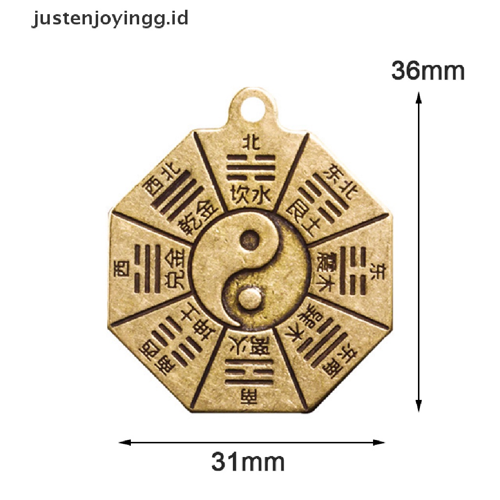 // justenjoyingg.id // Feng Shui Chinese Concave Convex Bagua Copper Mirror Keychain The 8 Hexagrams ~