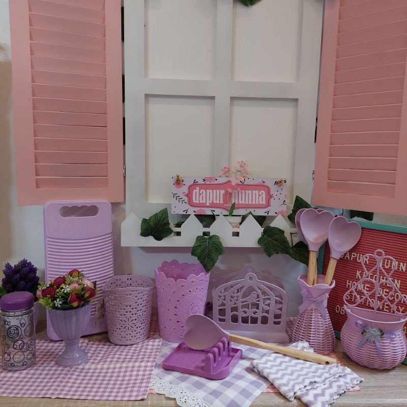 DAPUR NUNNA PERINTILAN DAPUR SERBA UNGU | PERINTILAN DAPUR WARNA LILAC | PERABOTAN DAPUR SERBA UNGU 