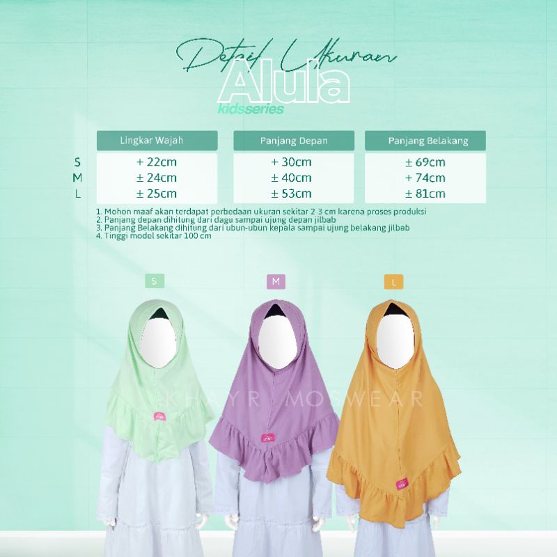 ALULA KIDS BY KHAYR MOSWEAR HIJAB KAOS HIJAB INSTAN ANAK