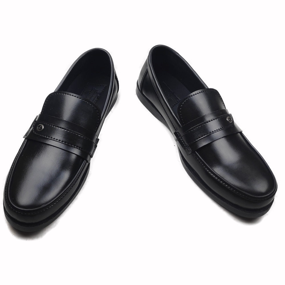 Sepatu Pantofel Pria Formal Kulit Asli Hand Made Model Slip On 073HT Outsole Rubber Anti Slip