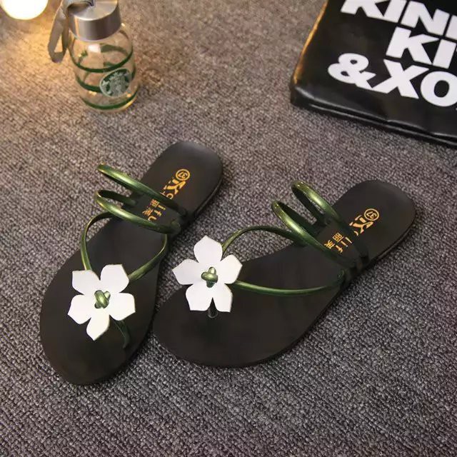 Sandal Cewek Import Kekinian Sendal Wanita Bunga Korea Flip Flop SD-002