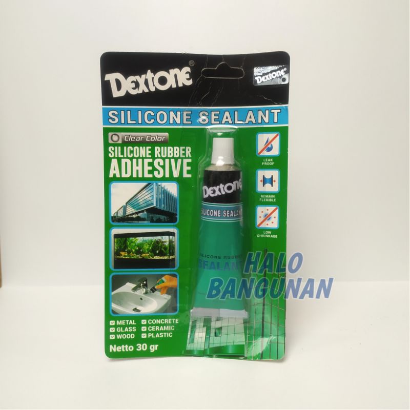 

Dextone Silicone Sealant 30 gr 70 gr Lem Kaca Bening Clear Rubber Adhesive