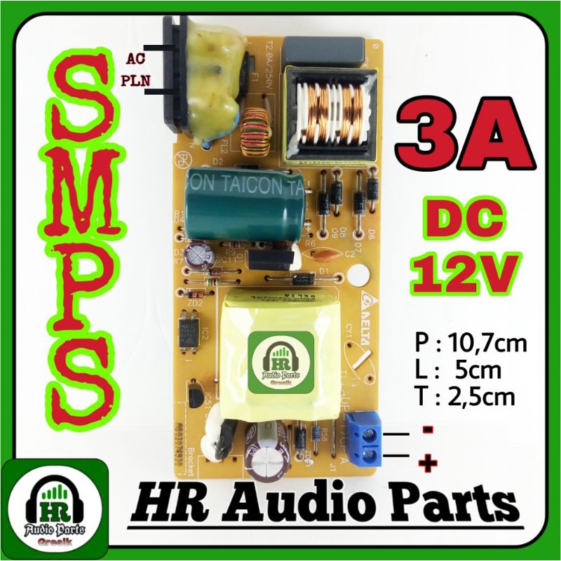 SMPS 3A DC 5V 6V 9V 12V 15V 18V 20V 24V Tone Control Bisa Riques Volt