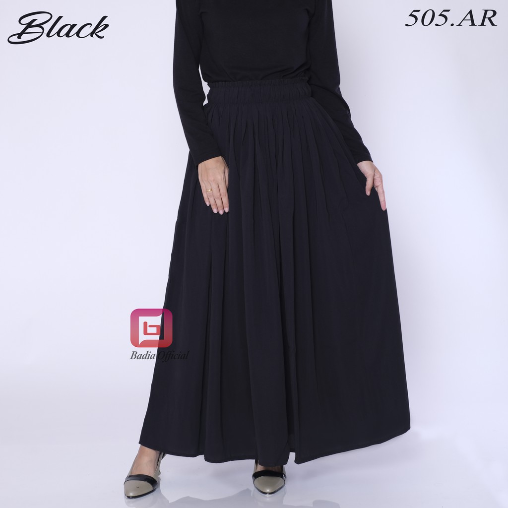 rok payung flare kembang polos lycra katun tebal bisa jumbo wanita premium