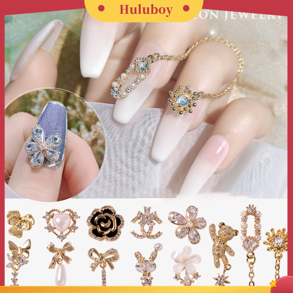 Huluboy Huluboy♡ Aksesoris Dekorasi Nail Art 3D Anti Jatuh Untuk Manicure