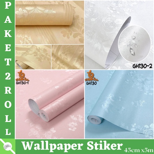 BISA COD - PROMO TERMURAH PAKET Wallpaper 2ROLL Stiker Dinding Motif Dan Karakter Premium Quality MOTIF ELEGANT MODERN BERTEKSTUR( BUY 1 GET 1 FREE ) GH129/GH130/GH130-1/GH130-2