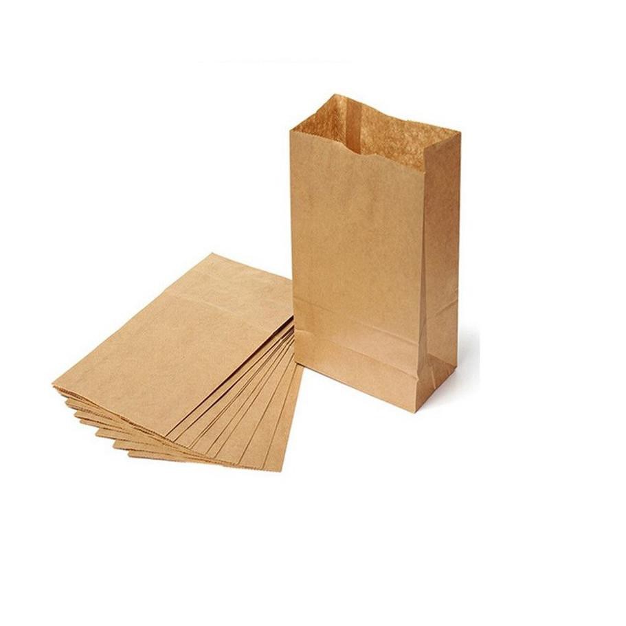 

New PAPER BAG SIZE M - MEDIUM - SNACK - FRIED CHICKEN - KANTONG KERTAS ROTI - WARNA BROWN