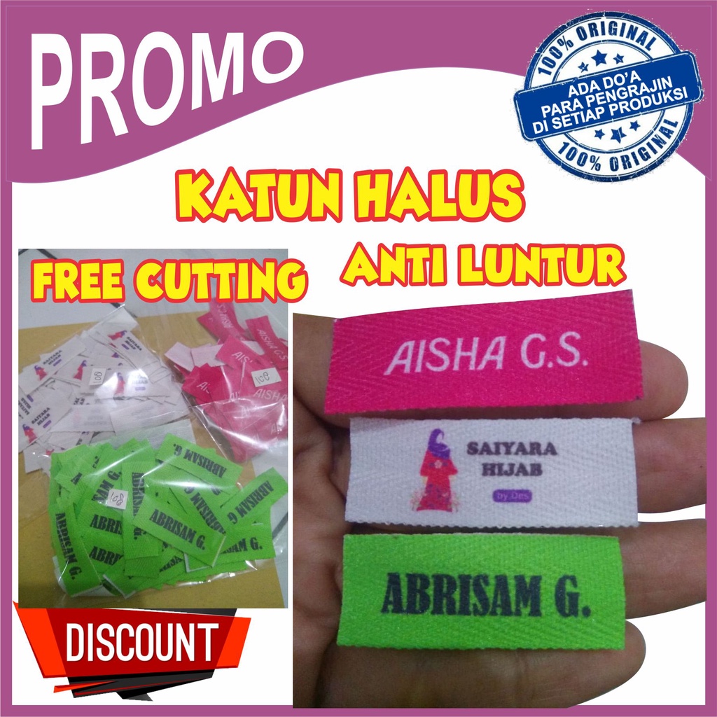 

PROMO !!! LABEL KATUN PRINTING FREE CUSTOM DESAIN