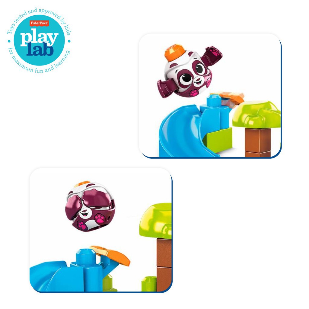 Mega Bloks Peek a Block (Panda Slide) - Mainan Balok Susun Edukasi Anak Balita