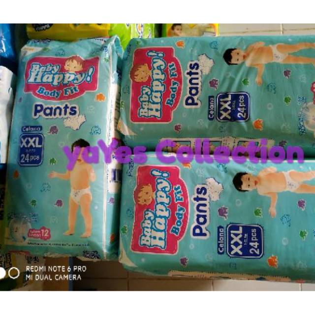 Baru BabyHappy XXL 24 pempers sekali pakai popok bayi berkualitas bagus nyaman baby happy