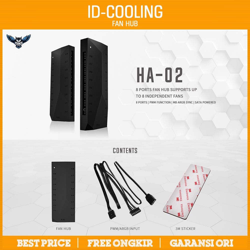 ID-Cooling HA-02 ARGB PWM Fan Hub 8 Port