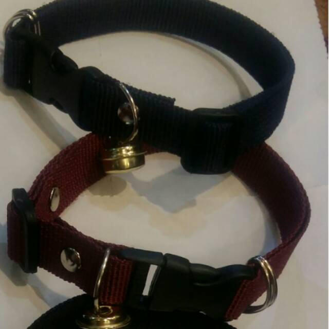 BUY 1 GET 1 !!! Kalung lonceng polos tali 2 CM tebal untuk anjing kucing