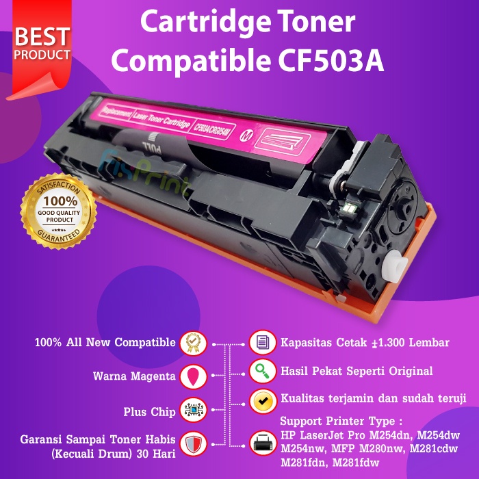 Cartridge Toner Compatible 202A CF500A CF501A CF502A CF503A HP Printer M254dn M254dw M280nw M281cdw