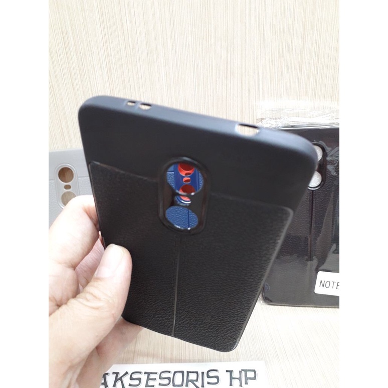 Auto Fokus Redmi Note 4X 5.5 inch Leather Soft Case Redmi Note 4 AUTOFOCUS Motif Kulit Jeruk