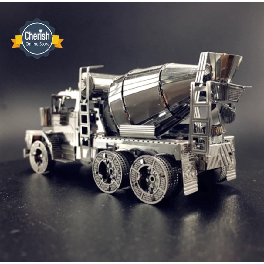 Puzzle 3D Metal Miniatur MIXER TRUCK Replika Mobil Konstruksi MB-076