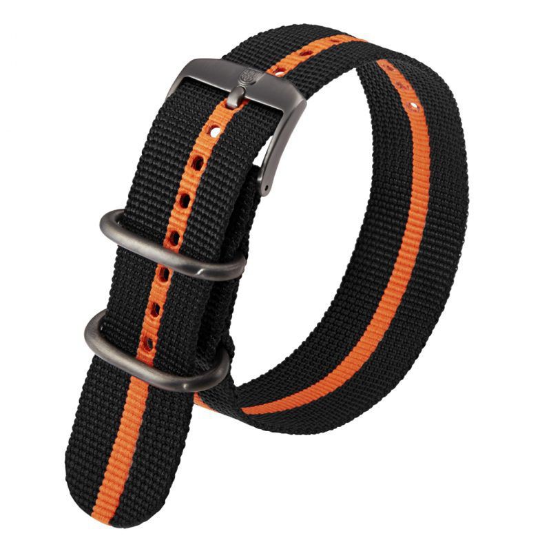 Luminox Strap - Tali Jam Luminox 23mm- Nylon Strap - Nilon Strap - Black Orange