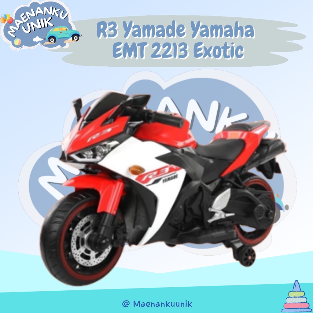 Mainan Anak Motor Aki R3 Yamade Yamaha EMT 2213 Exotic Sport - Maenan Motoran Merah