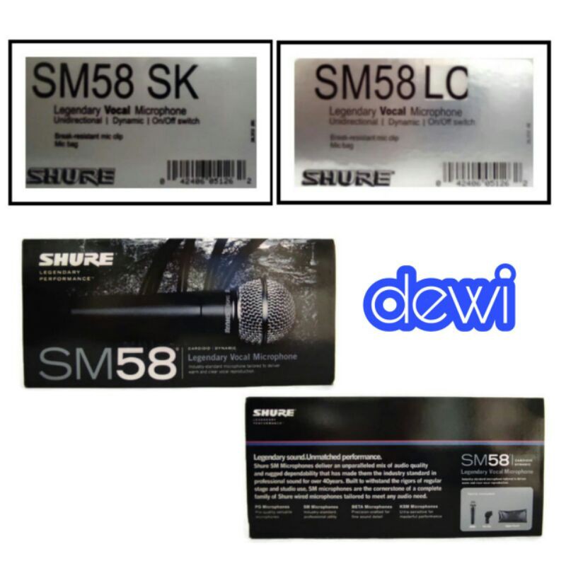 MIC SHURE SM 58A SK (SAKLAR ON OFF)  SM58A  SK / MIC SHURE SM 58A LC (TANPA SAKLAR ON OFF) SM58A LC