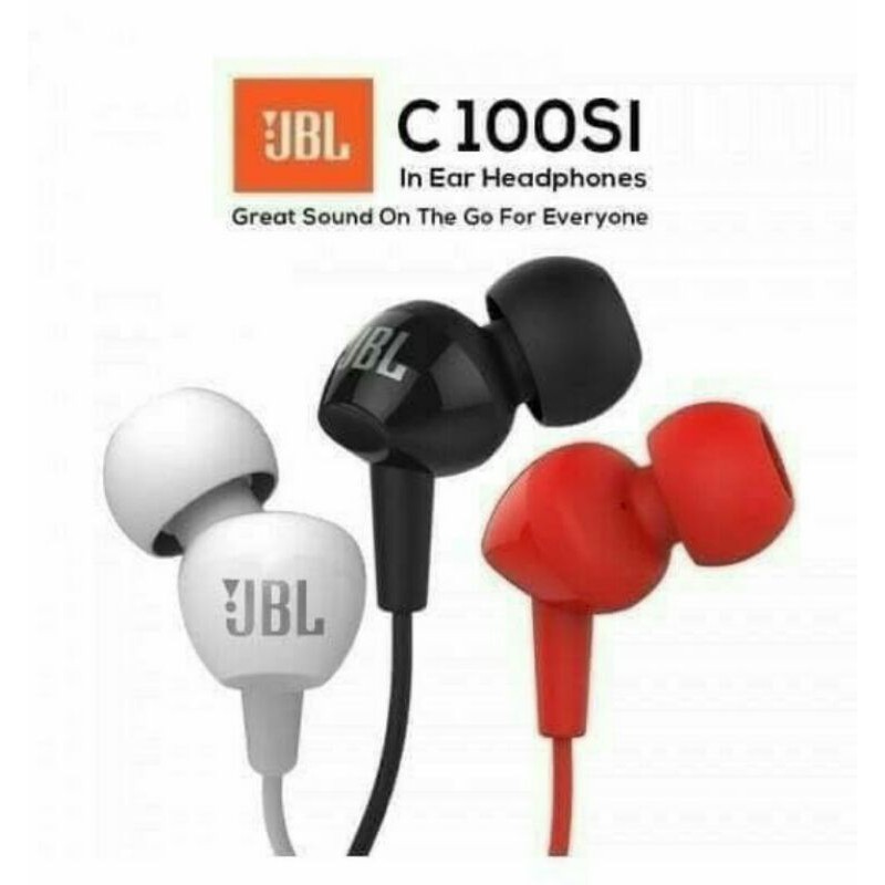 Promo Headset Handsfree Earphone JBL C100SI | Shopee Indonesia