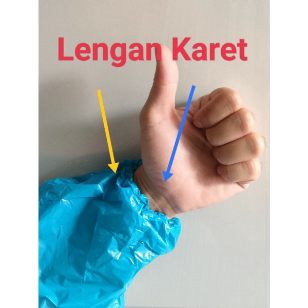 Jas Hujan Plastik Stelan Jaket Celana Lengan karet bukan Bambu Tebu