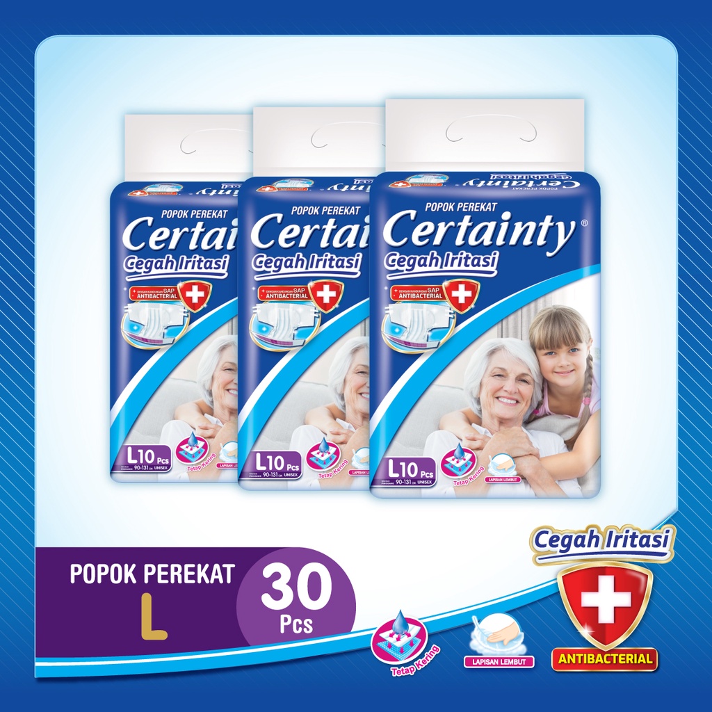 Promo Harga Certainty Adult Diapers L10 10 pcs - Shopee