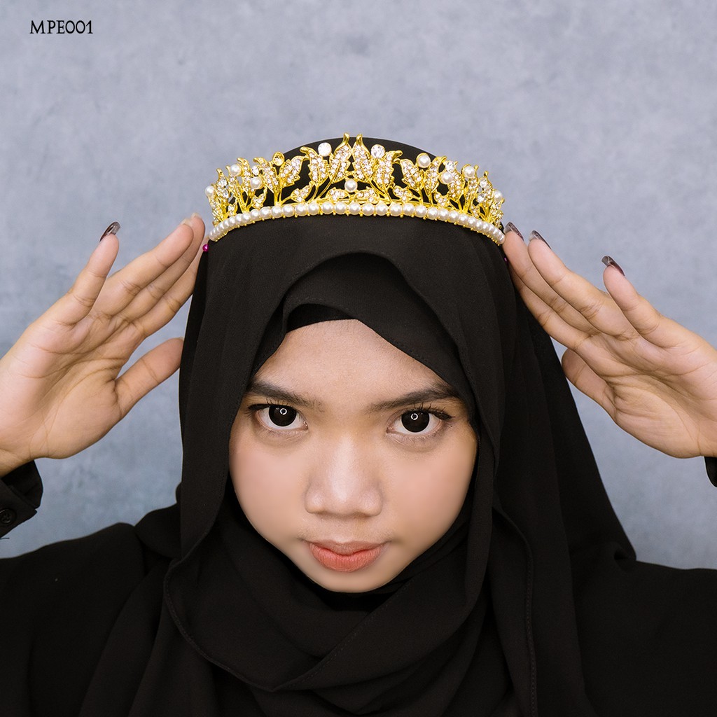 [PRODUK TERMURAH] GOLD MAHKOTA BRIDAL ACCESSORIES PESTA WANITA MPE001