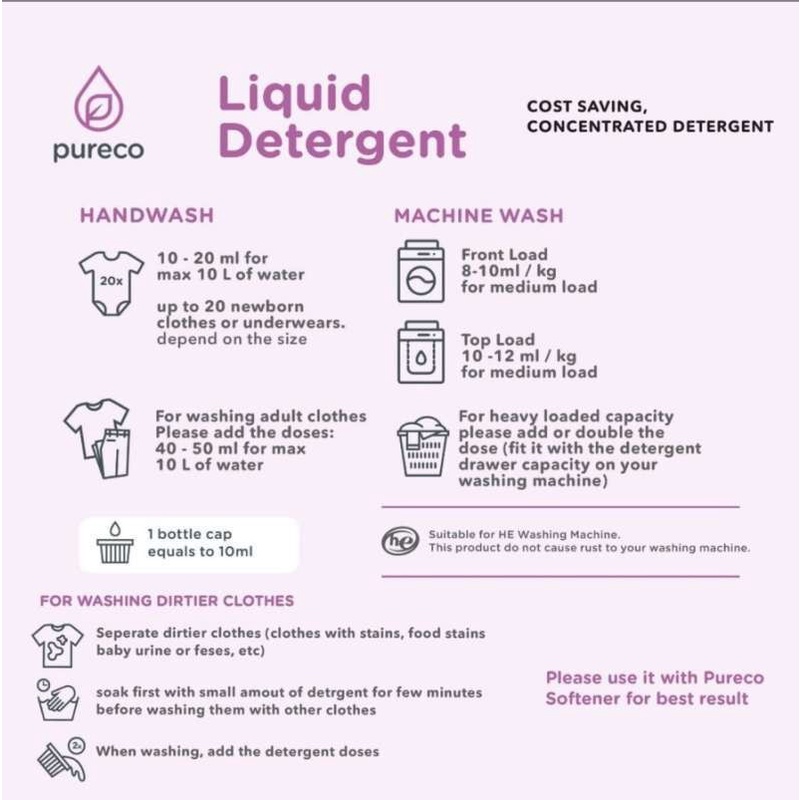 Pureco Liquid Laundry Detergent refill / sabun cuci baju bayi
