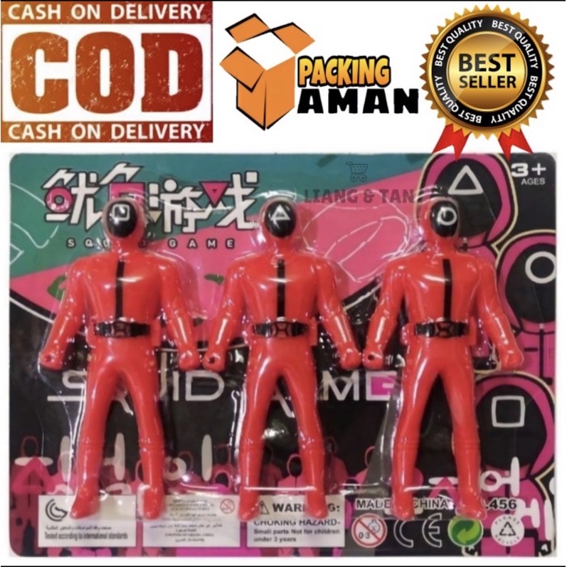 mainan figure set squid game 3 pcs mainan combat set 3