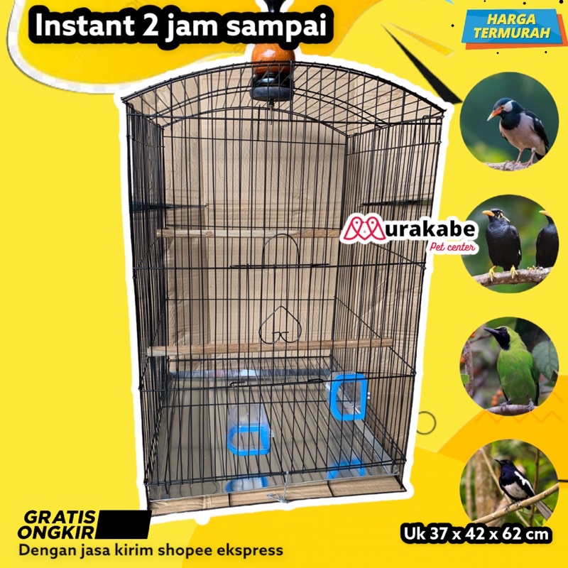 SANGKAR KANDANG KOTAK BESI NO 2 UNTUK BURUNG JALAK , KACER , CUCAK IJO , BEO