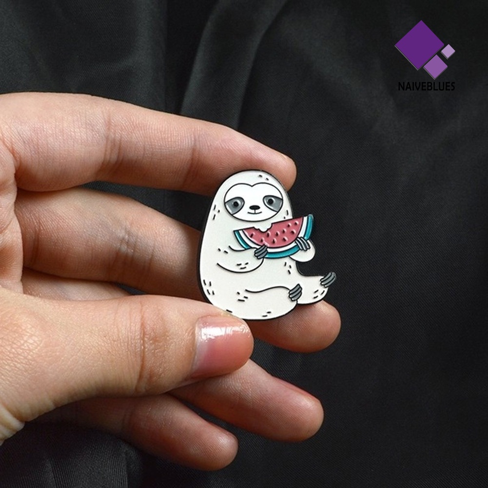 Bros Pin Enamel Bentuk Kartun Kungkang Makan Semangka