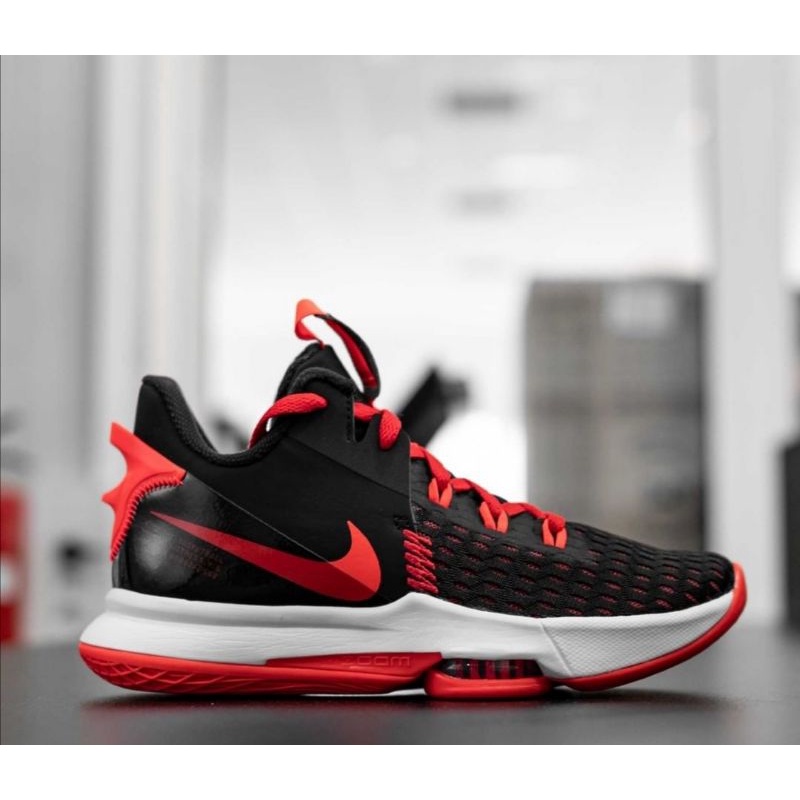 Sepatu Basket Pria Nike Lebron Witness 5 EP - Black University Red 100% Original
