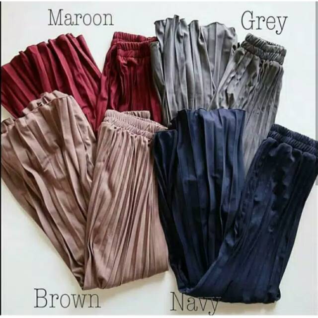 Rok Plisket Abu / Rok plisket biru dongker