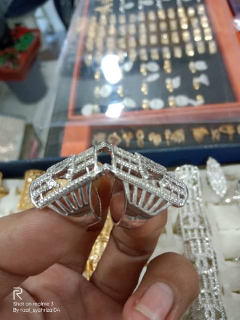 Cincin sambung super mewah titanium silver