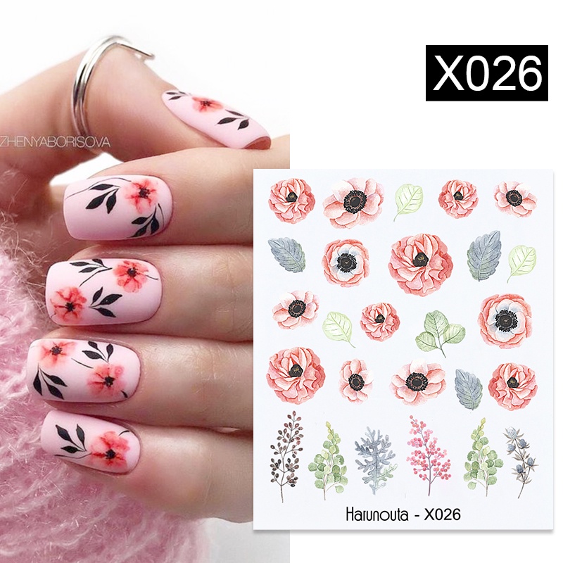 Stiker Kuku Motif Buah / Daun / Alfabet / Leopard Untuk Nail Art