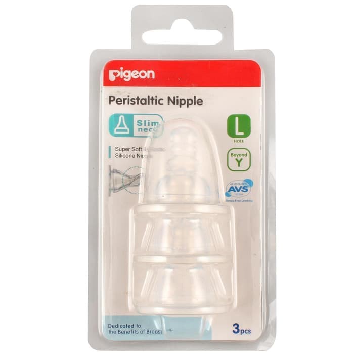 Pigeon Peristaltic Slim Nipple 3 Blister L - Nipple Dot